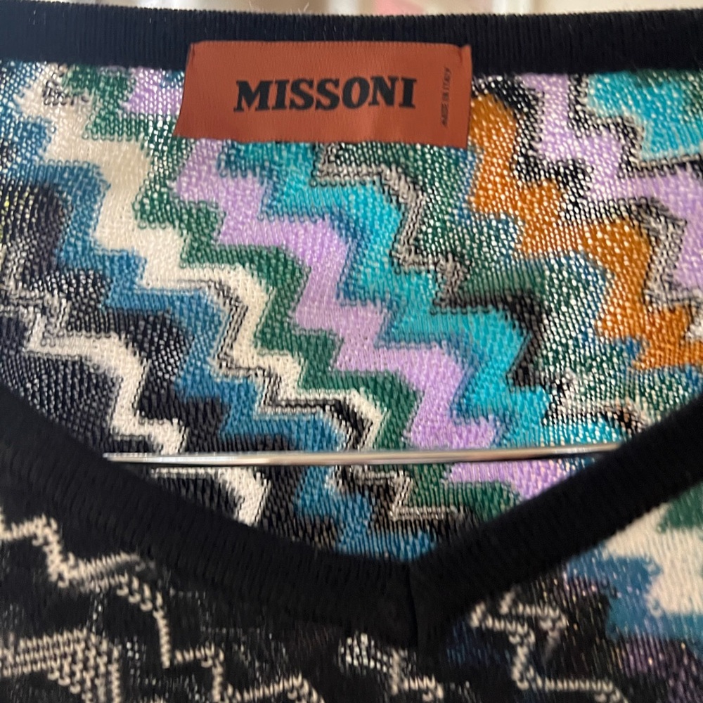 Missoni wool striped sweater poncho